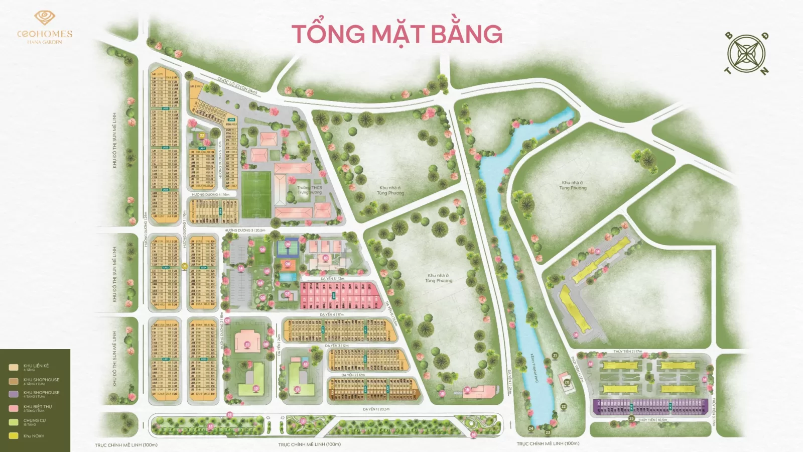 Mặt bằng Ceohomes Hana Garden
