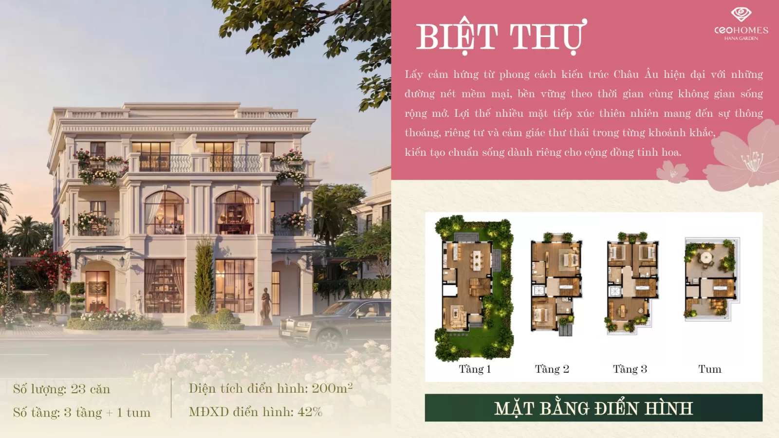 Thiết kế biệt thự CEOHomes Hana Garden
