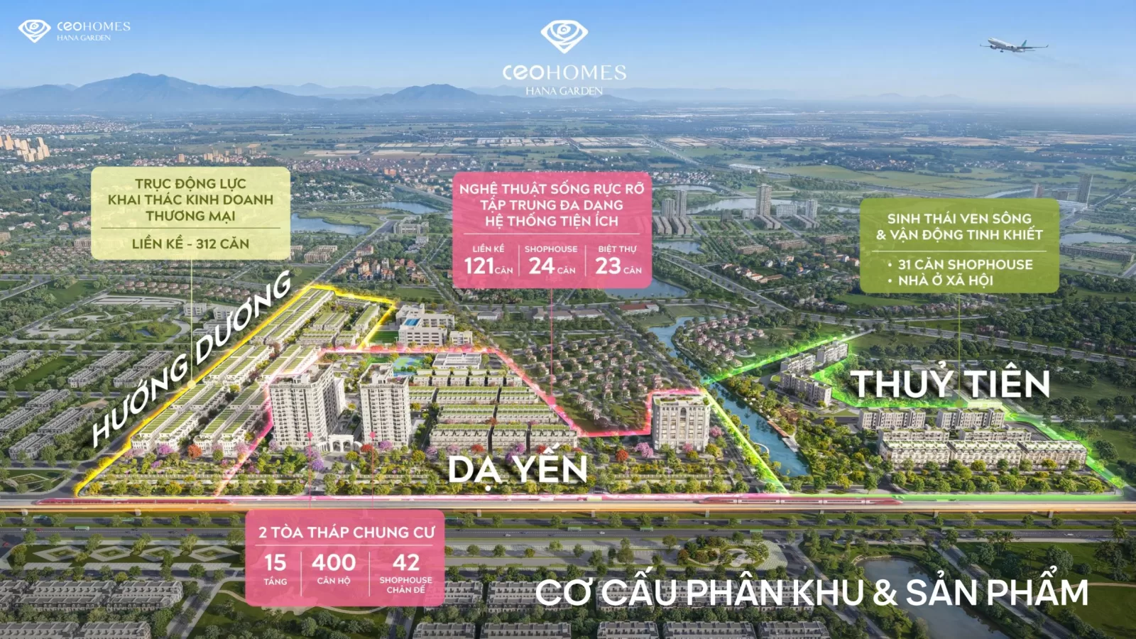 3 phân khu Ceohomes Hana Garden